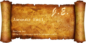 Janousz Emil névjegykártya